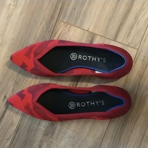 Rothy's Retired Red Camo Pointed Flats